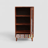 Dotwork Solid Sheesham Wood File Cabinet (Natural Finish)